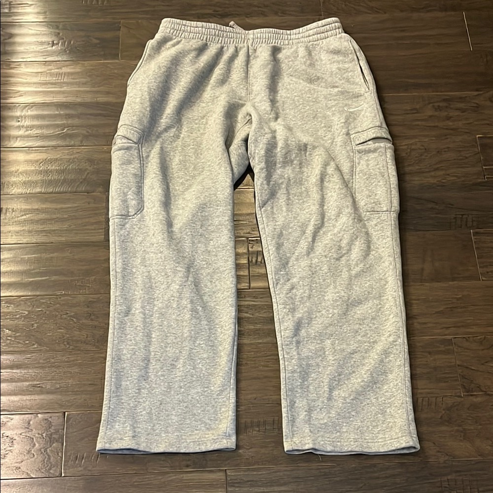 Nike Cargo Sweatpants Pants grey Open Hem Drawstring Waist Mens Size XXL